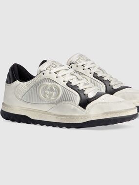 Gucci White and Black Low-Top Sneakers